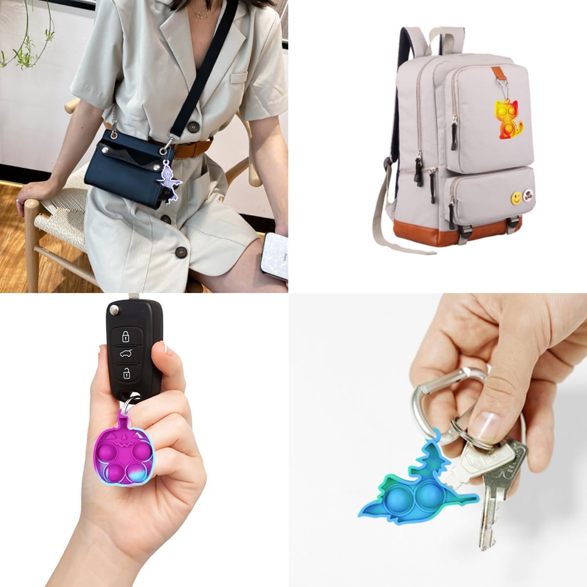 24 Pack Colorful Halloween Mini Fidget Pop Toys Sensory Toys for Kids Boys Girls Halloween Party Favors Halloween Treat Bags Gifts