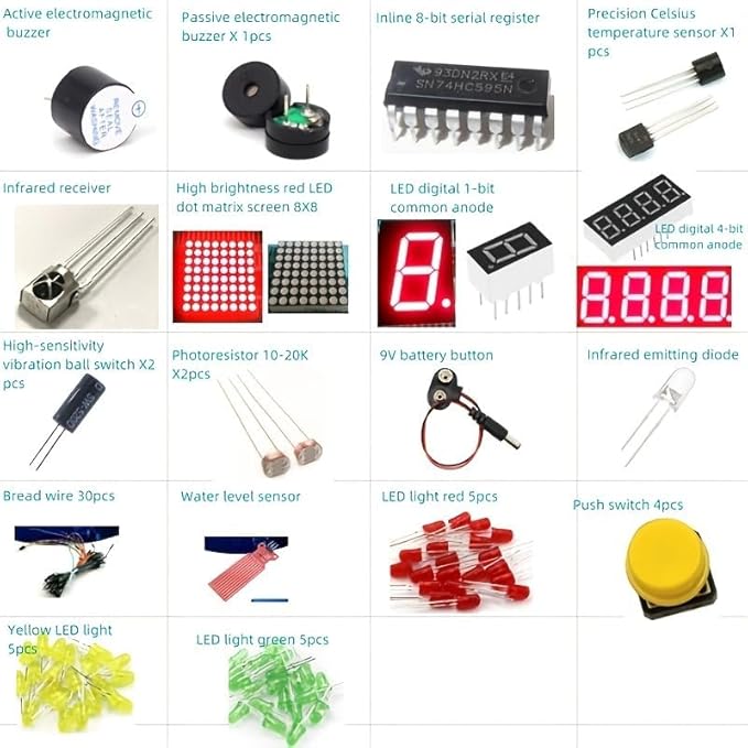 RFID kit for Arduino UNO R3 Upgraded Learning kit with Retail Box RFID Arduino UNO R3 Starter kit with LCD Display, breadboard, sensors and More Than 40 Components