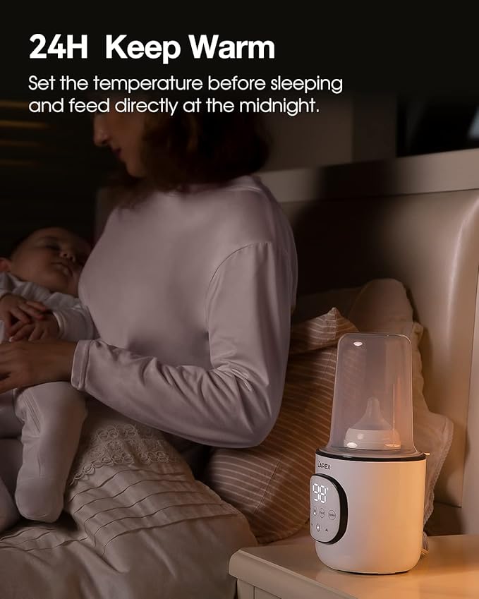 LAREX Bottle Warmer, Fast Baby Bottle Warmer for Breastmilk and Formula, with Timer and Accurate Temp Control, 8 in 1 Baby Milk Warmer BPA Free with Digital Display, Bottle Warmers for All Bottles