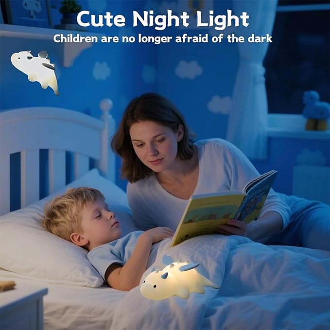 S NMT Novelty Silicone Nailoong Night Light RGB Color Changing Sleeping Lamp, Timing 30Min 3 Level Brightness Dimming Beside Lamp for Baby Gifts Room Decor
