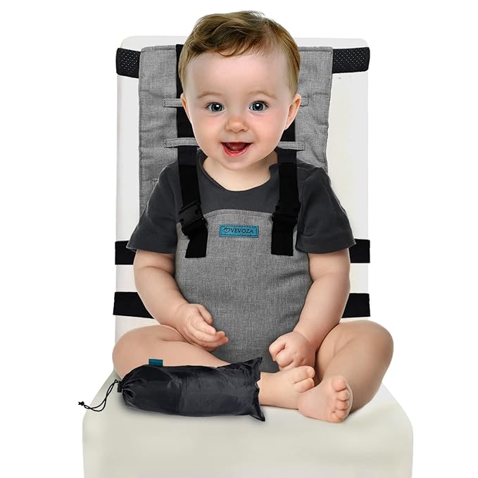 Baby Portable High Chair for Travel | Essential Travel Highchair | Baby Chair Harness