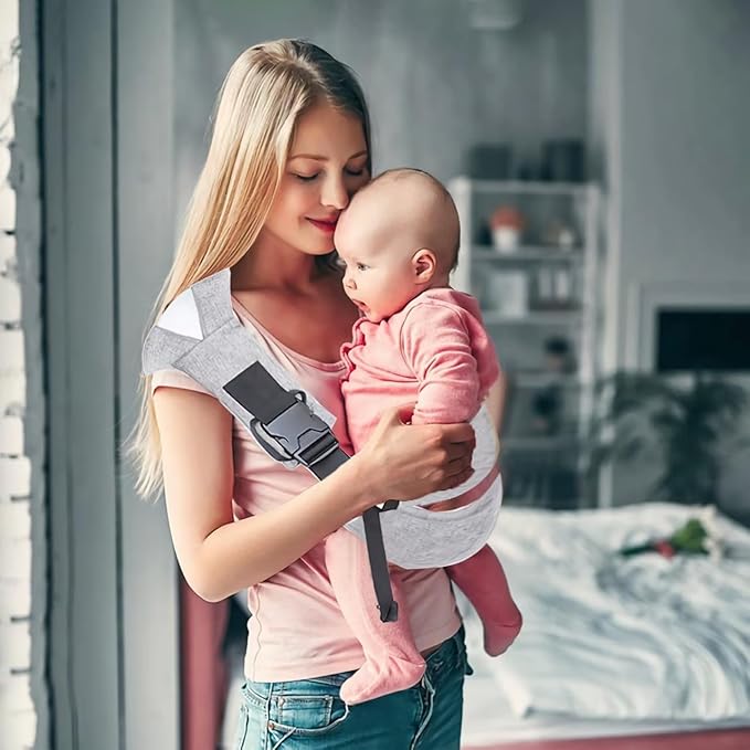 Easy to Wear Baby Sling Carrier - Compact Toddler Carrier with Adjustable Strap, Soft Padding, Non-Slip Hip Seat for Infants and Toddlers (7-44 LBS, 6-48 Months)