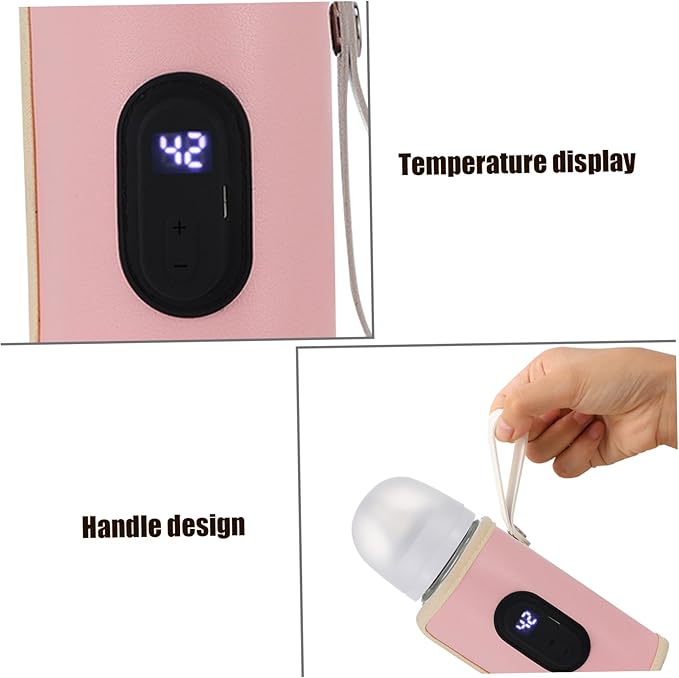 Portable Baby Bottle Warmer Portable Bottle Warmer 18W Quick Heating Baby Bottle Warmer Temperature Adjustable USB Baby Bottle Heater for Home Family Style 2