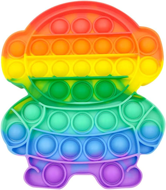 Push Pop Bubble Fidget Sensory Toy - for Autism, Stress, Anxiety - Kids and Adults (Rainbow Astronaut)