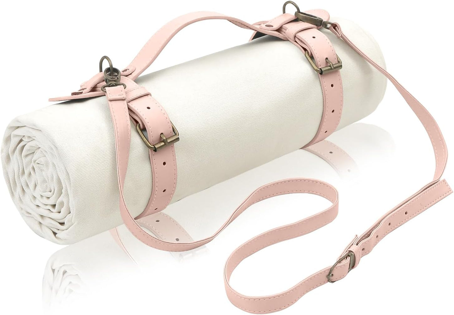 4’9” x 6’3” White Lightweight Water-Resistant Canvas Mat – Picnic, Outdoor, Beach, Park, Camping, Toy Mat