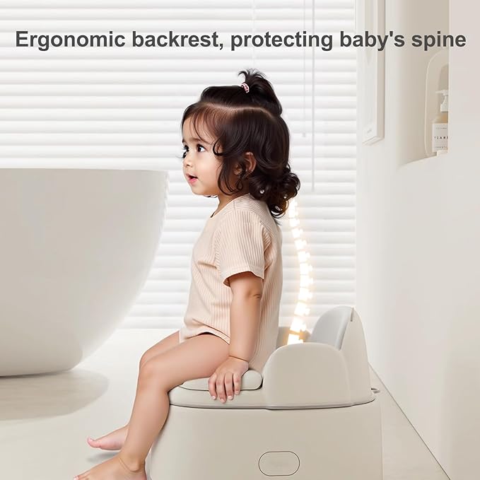 Bebamour Potty Training Toilet 3 in 1 Multi-Functional Potty Seat Detachable Baby Potty Step Stool Anti-Slip Stable Potty Training Toilet with 100 Pack Trash Bags for Baby Toddler Kids(Grey)