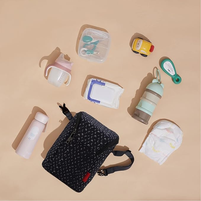 Insulated Baby Bottle Bag, Baby Bottle Holder Extra Storage, and, Easy to Carry, Travel Accessory, Keeps Bottles Warm or Cooler (Dark Blue)