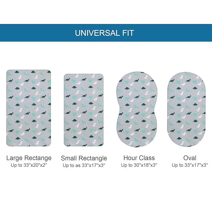Bassinet Sheet, Bassinet Sheets 2 Pack, Ultra Soft Bassinet Sheets for Baby Boys or Girls Universal Fit for Rectangle, Oval, Hourglass Bassinet Pad/Mattress, Grey