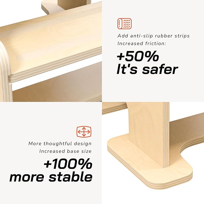 Kids Kitchen Step Stool - Learning Standing Tower with Blackboard, Height Adjustable Safety Rail Stool for Kids, Non-Slip Adjustable Stool for Kitchen, Bathroom