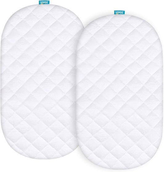 Waterproof Bassinet Mattress Pad Cover Compatible with Graco Sense2Snooze Bassinet, 2 Pack, Ultra Soft Surface, Breathable and Easy Care