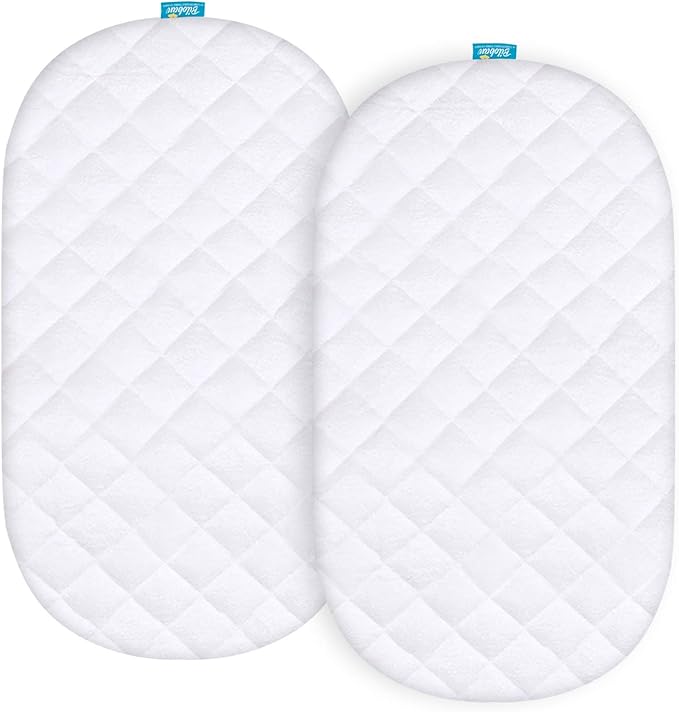 Waterproof Bassinet Mattress Pad Cover Fit for Fisher-Price Soothing Motions/Fisher-Price Luminate Bassinet, 2 Pack, Ultra Soft Surface, Breathable and Easy Care