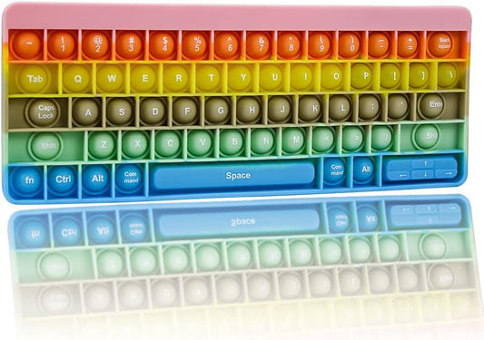 Push Toy Pop Bubble Fidget Sensory Toys Push It Pop Fidget Toys Candy Keyboard Shape, Pop Silicone Popper Toy Anxiety Stress Reliever Relief Autism Learning Materials Game Gift for Kids (Candy)