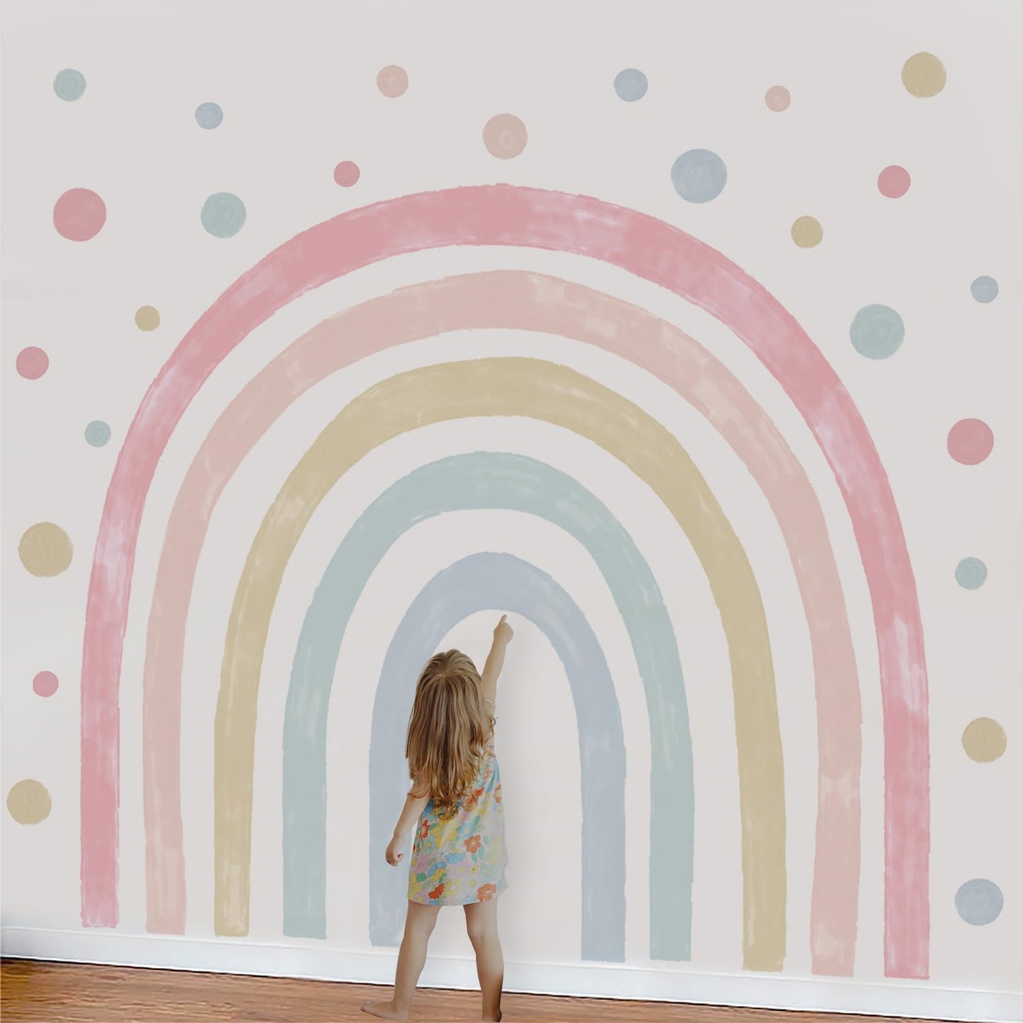 Colorful Polka Dot Wall Decals 72 PCS, Watercolor Dots Wall Sticker for Girls Bedroom Removable Wall Decals Nursery Kids Room Decor (12 Sheets)