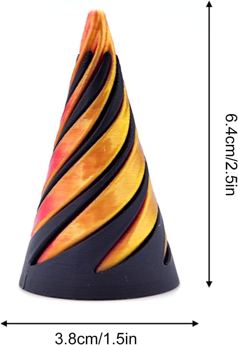 Impossible Cone Pyramid, Spiral Cone Fidget Toy, 3D Printed Spiral Fidget Toy, Impossible Pyramid Crossing Sculpture, for Stress and Anxiety Relief