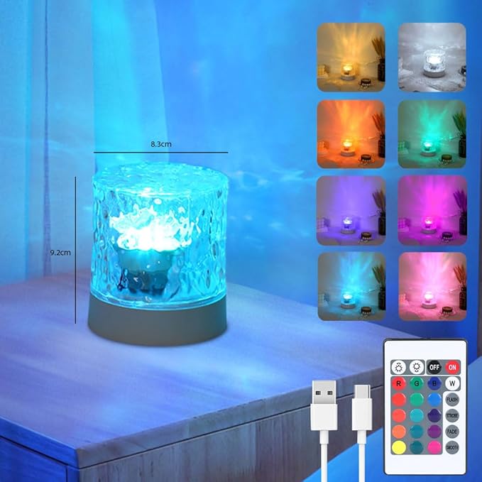 Northern Lights Projector, 16 Colors Ocean Wave Light Projector, Water Ripple Ambient Night Light with Remote, Touch Control Aurora Projector for Bedroom,Room Decor,Kids Room