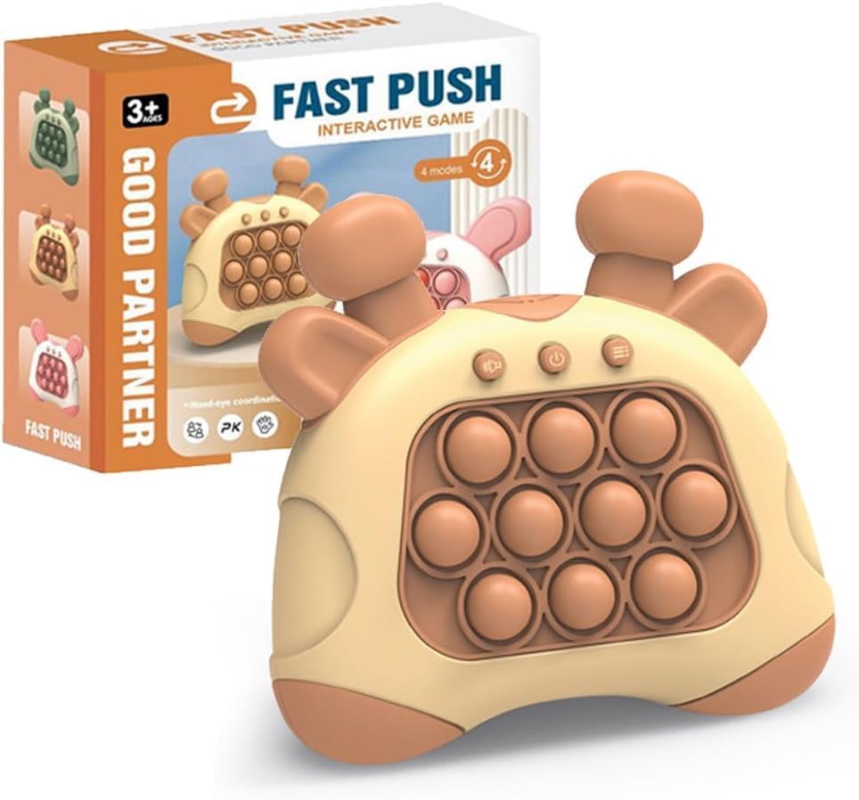 Upgrade Quick Push Toy with Lights, Fast Push Bubble Game Fidget Sensory Toys, Pocket Game for Kids Children's Decompression Breakthrough Puzzle Game Machine