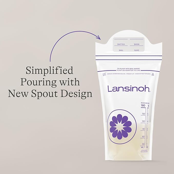 Lansinoh Breastmilk Storage Bags, 150 Count, Baby Essentials, Fast Freeze & Thaw Breast Milk Bags for Baby Bottle Feeding, Superior Strength & Stretch, 6 Ounce