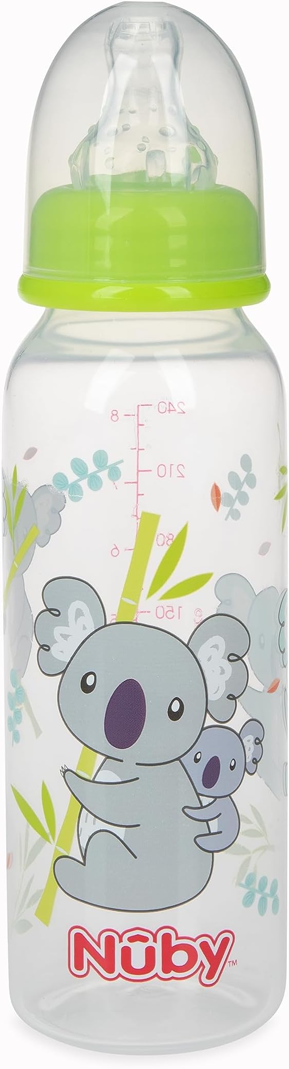 Nuby Printed Non-Drip Bottle, 1 Pack of 1 Bottle, 8 Ounce, Colors May Vary