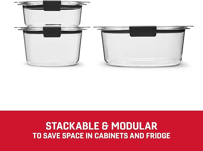 Rubbermaid Brilliance® Round Leak Proof Food Storage Containers, 6 Piece Set (Pack of 2)
