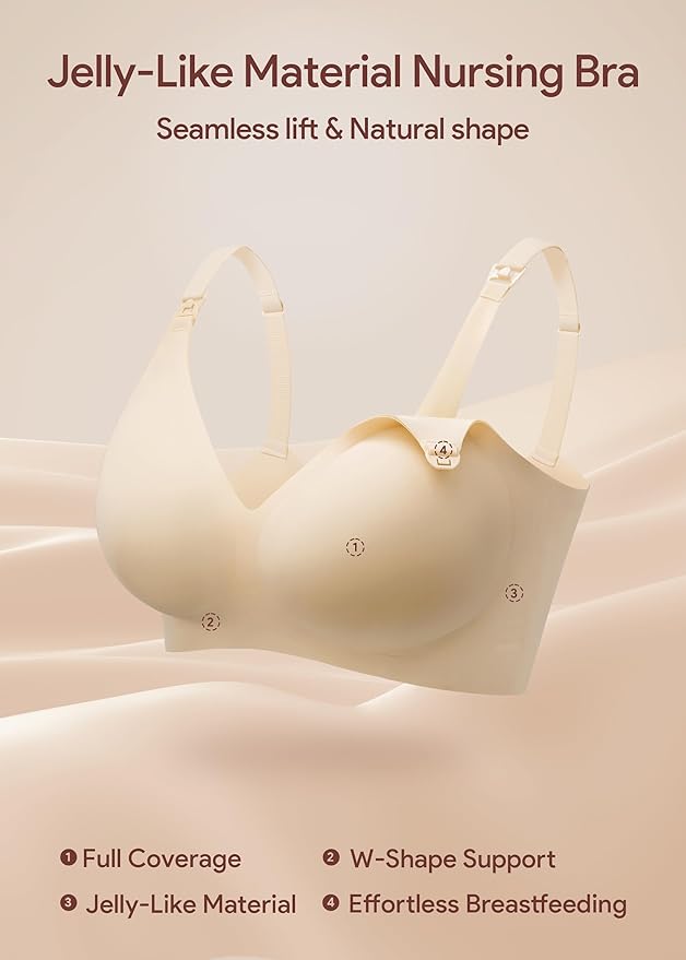 Maternity Nursing Bras Wireless Seamless Ultra-Soft Comfort for Breastfeeding Pregnancy Easy One-Handed Access Sleep Bra