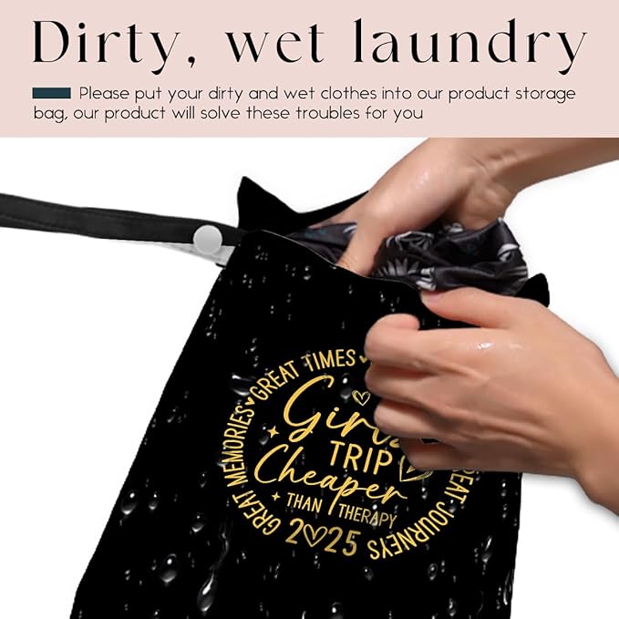 Girls Trip Gifts Wet Dry Bag, Beach Bag Wet Bag Favors, for Swimsuit Toiletry Travel Essentials For Women Aloha Bags, Beach Travel Gym Laundry bags for Dirty Diaper Swimsuit Gifts (Black)