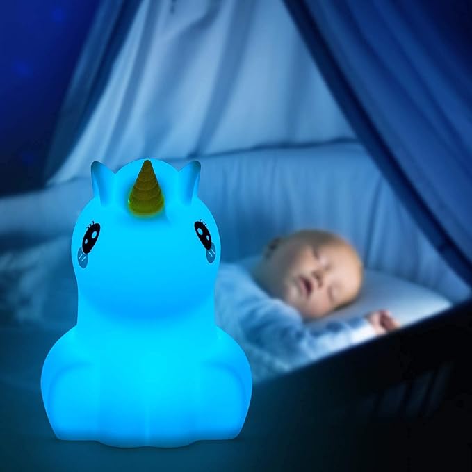 Night Light, Big Size Night Light for Kids, Bedside Multicolor Lamp for Children, Remote&Touch Control, Break Resistant, Adjustable Brightness & Color, Timing Function - Large Unicorn