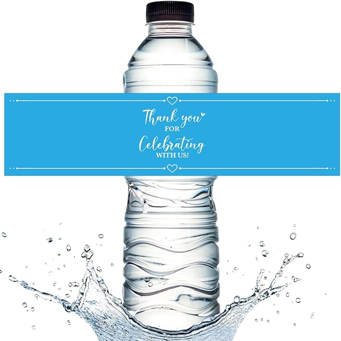 100PCS Wedding Water Bottle Labels Waterproof Greenery Floral Wraps Sticker for Water Bottle Baby Shower Bottle Label for Bridal Shower Party Thanks A16