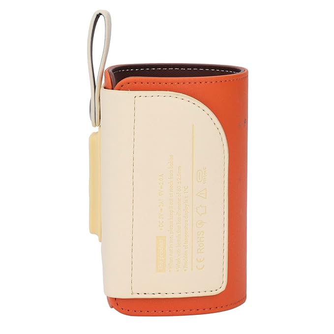 PU Material, 5 Temperature Settings, USB Powered Bottle Warmer for Travel, Long Lasting Warmth with LCD Display