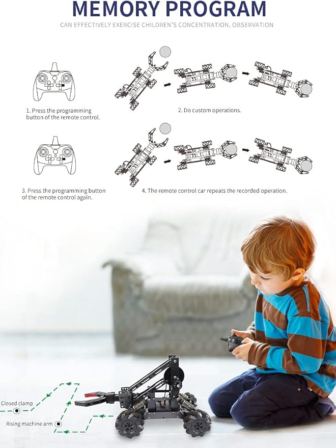 VANLINNY Robotic Arm Kit, Science Kits for Kids Age 8-12, 2-in-1 Stem Toys for Boys Girls -Robot Arm for Kids 12-16, Education Projects Set Gifts for 8+ Years Old Teens, Building Experiment Robotics