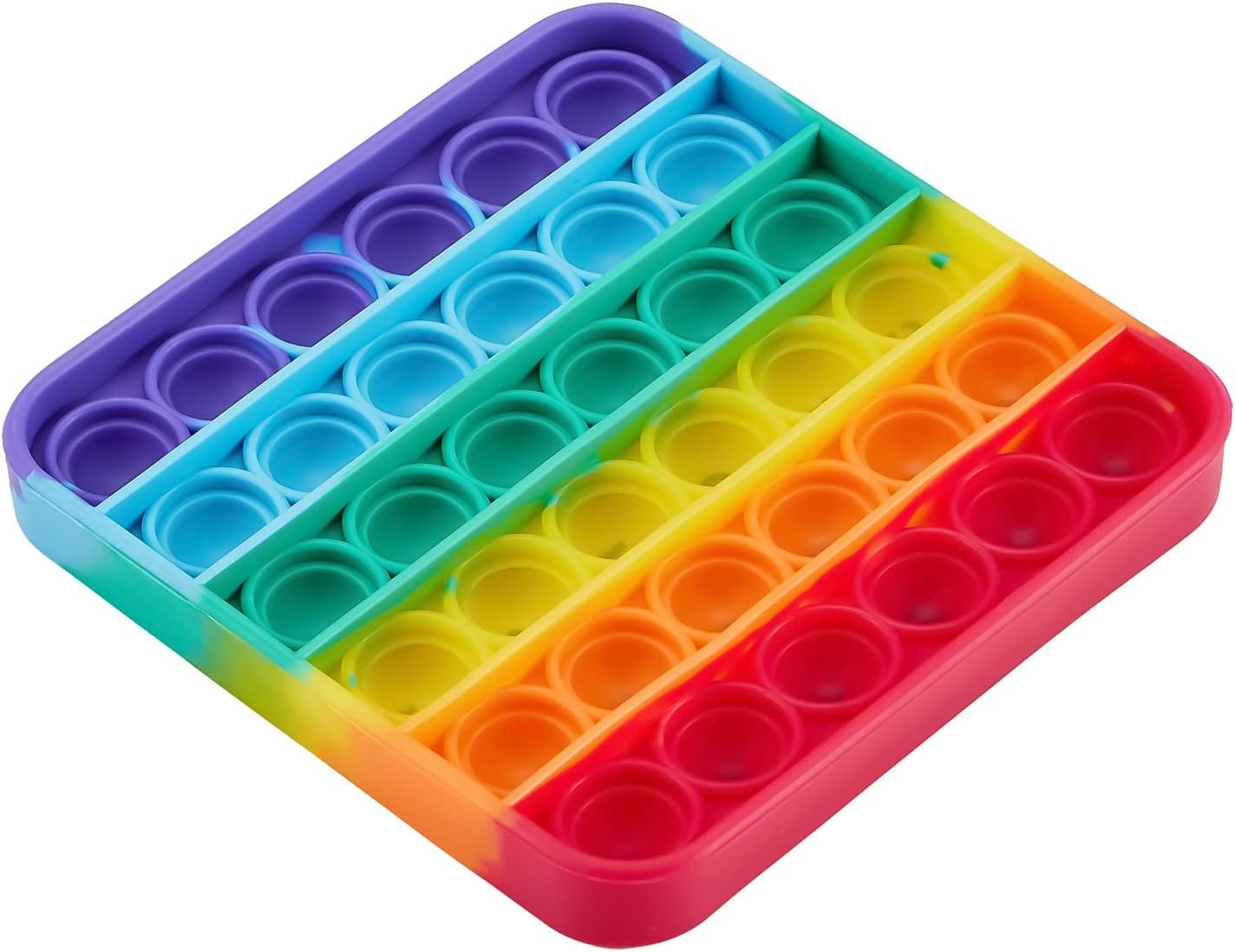 Alphabet Pop Fidget Toys Square ABC Letters Pop Bubble Toy Silicone Sensory Lowercase Uppercase Number Pop for Toddlers & Schools (5x5inch, Uppercase)