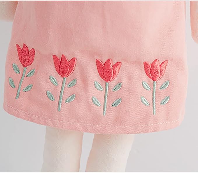 16" Exclusive Princess Doll, Cute Pigtail-Girl with a Hat Plush Doll, Soft Dolls Baby Girl Gifts, Non-Toxic Soft Skin-Friendly PP Cotton Plush Stuffed Angela (Bright Orange)