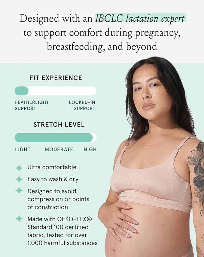Bodily Everything Bra for Pregnancy, Nursing & Breastfeeding, Soft, Stretchy, Maternity & Sleep Bra with Nursing Access