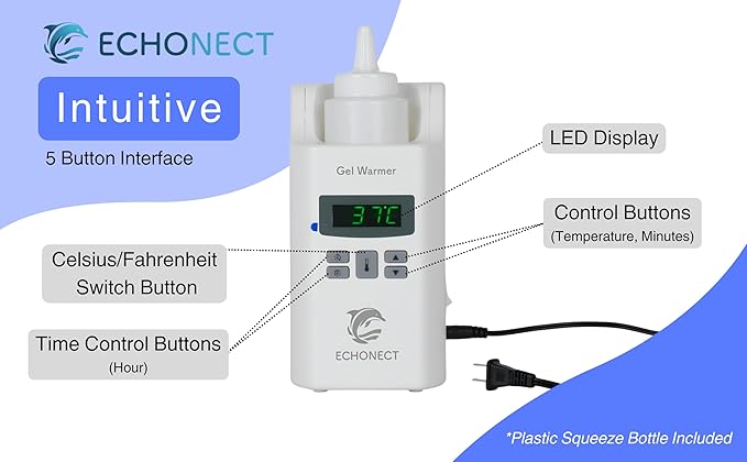 Premium Digital 1-Bottle Gel Warmer, Ultrasound Gel Warmer, Gel Warmer Ultrasound, Massage Oil Warmer, 1 Year Warranty