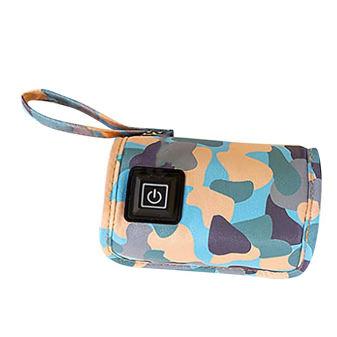 USB Milk Bottle Warmer Bag Size Temperature Adjustable Portable Feeding Bottle Warmer 5V 2A (Blue)