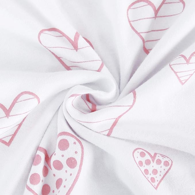 Bassinet Sheets Fit for Simmons Kids by The Bed City Sleeper Bassinet(Twins), Moses Basket and Hospital Bassinet, 100% Jersey Knit Cotton, 2 Pack, Pink Print