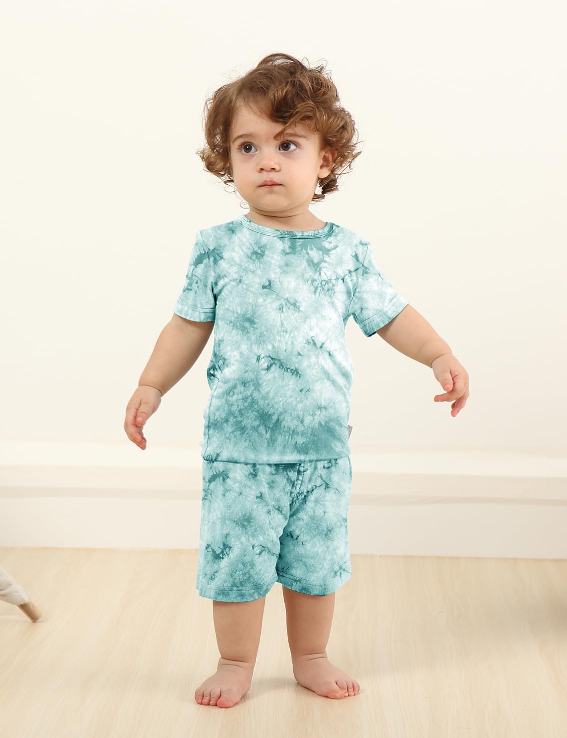 Jimonda Baby/Toddler Soft Sleepwear Short sleeve Kids Cool Pajama Outdoor 2-Piece Shirt&Shorts Casual sets Tie Dye PJ