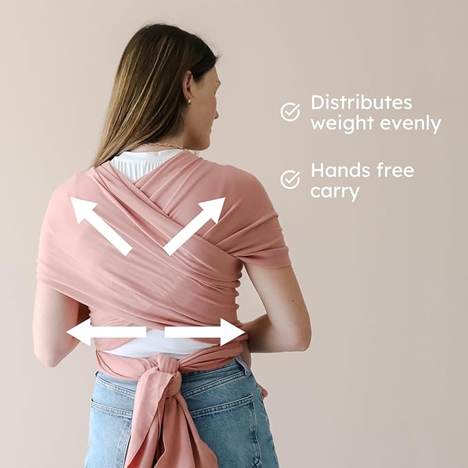 snuggle me Baby Wrap | Hands-Free Baby Wraps Carrier, Easy-Tie Baby Sling Carrier, Baby Carrier Wrap with Organic Cotton, Baby Wearing Wrap for Newborns from 0 to 18 Months (7-35 lbs) - Gumdrop
