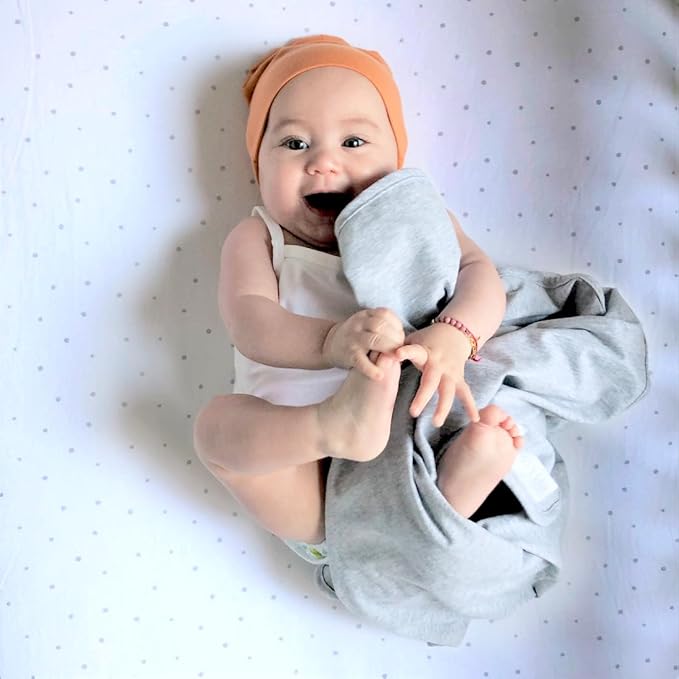 Ely’s & Co. Crib Sheets, Baby Boy/Girl Fitted Crib Mattress Sheet Set, 2 Pack, 100% Jersey Knit Cotton, Infant and Toddler Nursery Bedding, Grey Dottie Print, 28” x 52”