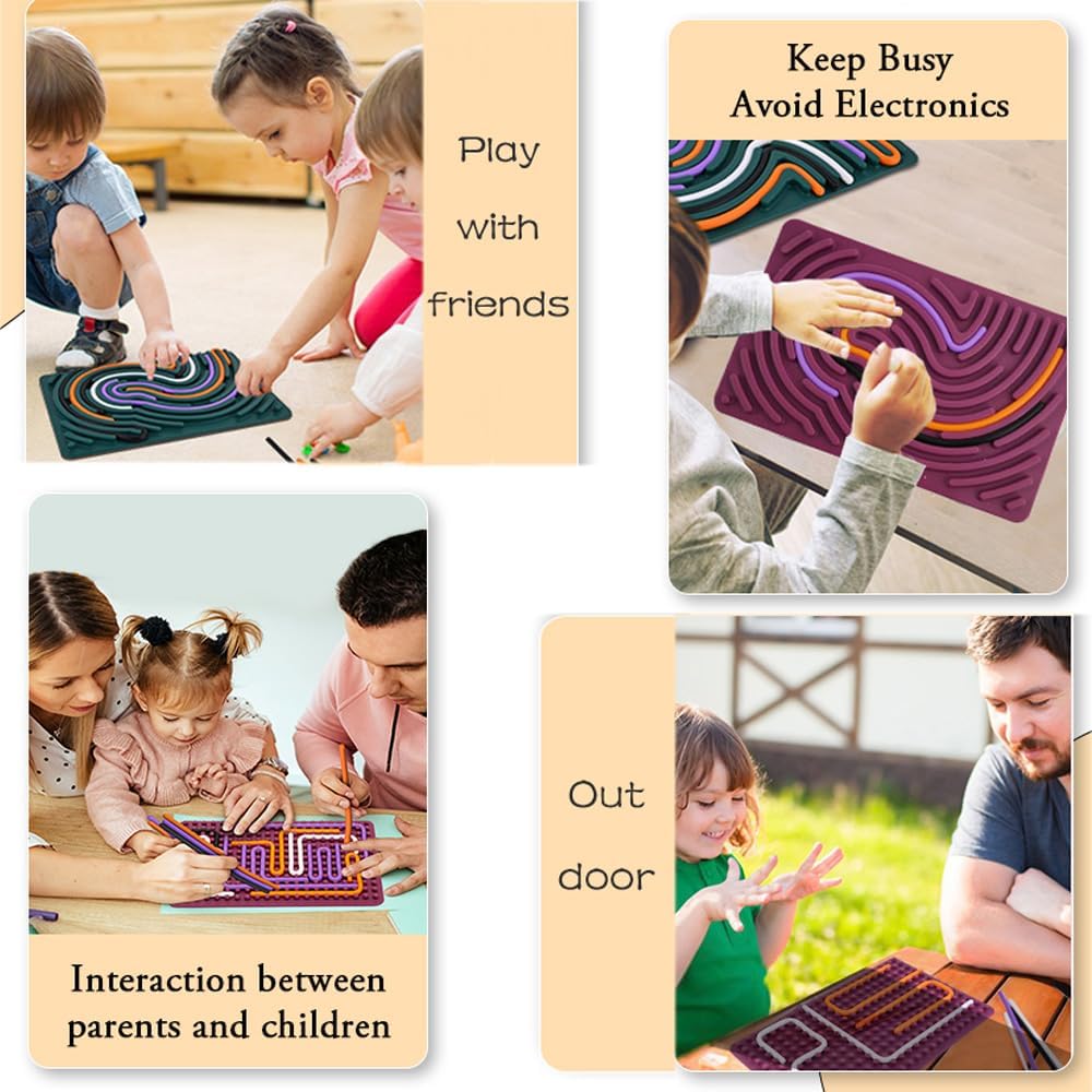 Sensory Activity Board Fidget Toys, Double-Sided Design Quiet Sensory Toys for Kids and Adults Autism ADHD Stress Relief Toy Games Birthday Party