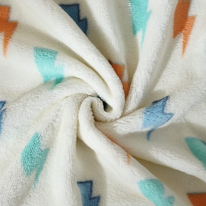 CREVENT 30''X40'' Soft Breathable Cozy Plush FleeceBaby Boys for Infants Toddlers' Bedding Crib Cot Stroller, Baby Shower Birthday Newborn's Gift - Lightning