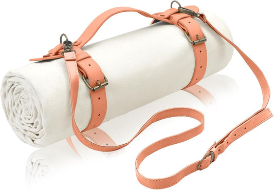 4’9” x 6’3” White Lightweight Water-Resistant Canvas Mat – Picnic, Outdoor, Beach, Park, Camping, Toy Mat