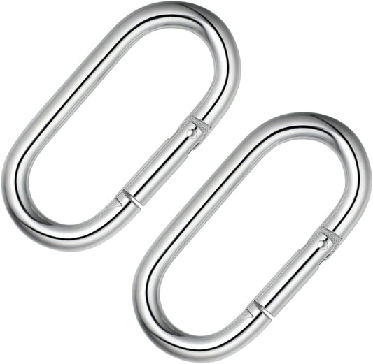 4 Inch Carabiner Clip Heavy Duty Spring Snap Hook Oval Shape 2pcs 10x100mm