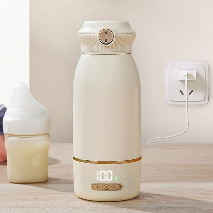 Bottle Warmer, 500ML Cordless 36 Hours Thermostatic Milk Mixer, 2H Fast Charging, Portable Travel Baby Bottle Warmer for Vehicle Car Airplane