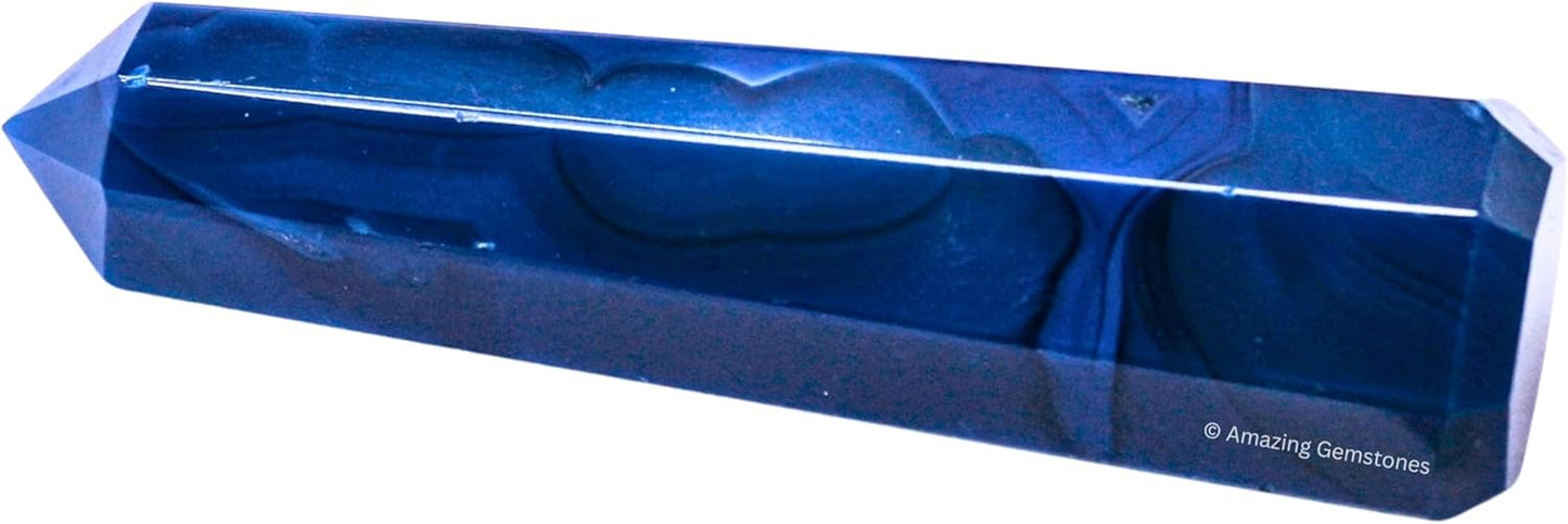 Amazing Gemstone Blue Agate Crystal Towers ~ Natural Healing Crystal Point Obelisk for Reiki Healing and Crystal Grid (2 to 3 INCH)