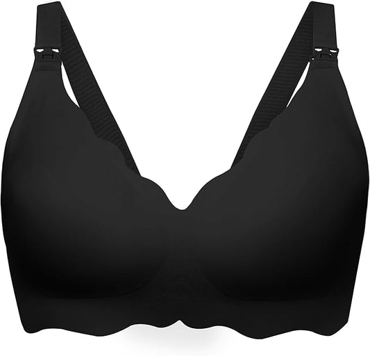 Angelhood Nursing Bras for Breastfeeding Ultra Comfort Seamless Maternity Bra Wireless Pregnancy Bralette with Bra Extender