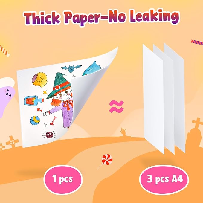 JoyCat Paint with Water Coloring Books, Art & Craft Activity, No Mess Art for Kids Ages 4-8, Craft Kits & Supplies, DIY Creative Activity, Presents for Girls & Boys (Halloween)