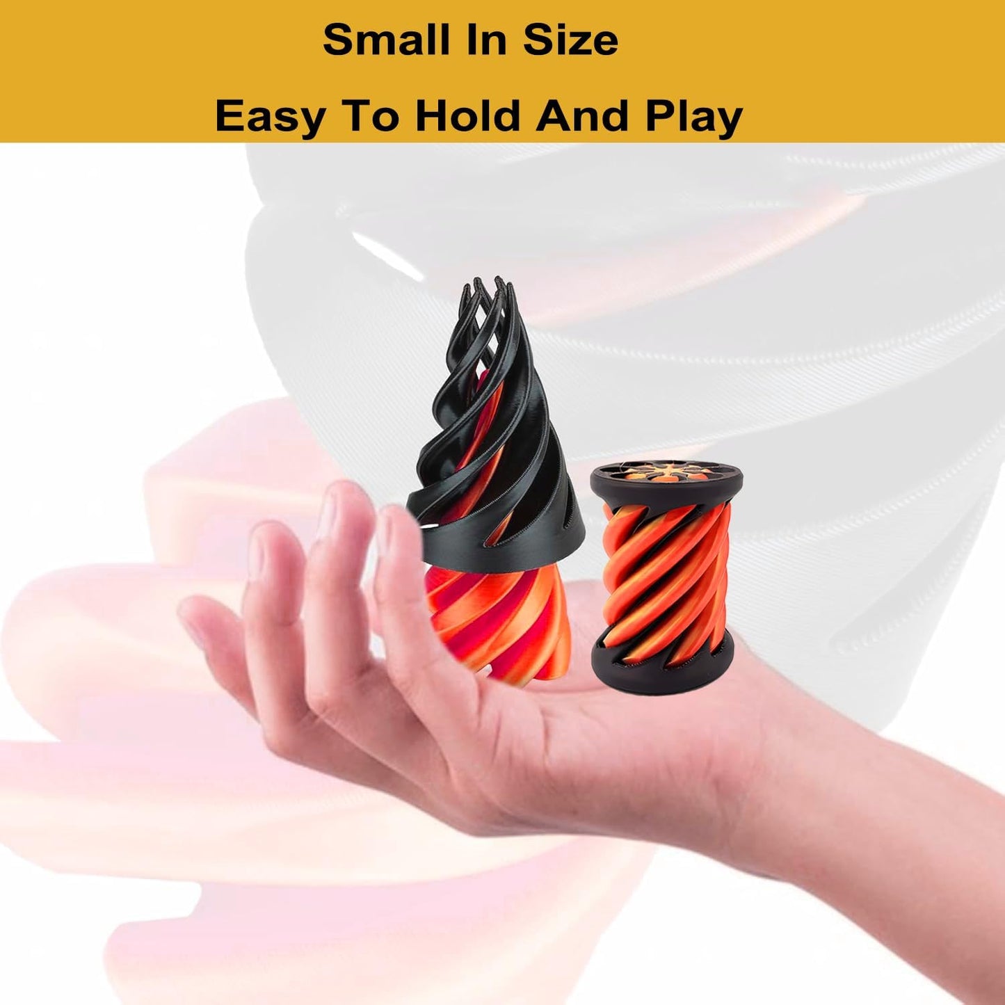 Impossible Cone,Pyramid Passthrough Toy,Spiral Cone Fidget Toy 3D Printed Spiral,Vortex Thread Illusion,Mini Cones and Cylindrical Pass Through Fidget Toy for Stress and Anxiety Relaxing（2Pcs）
