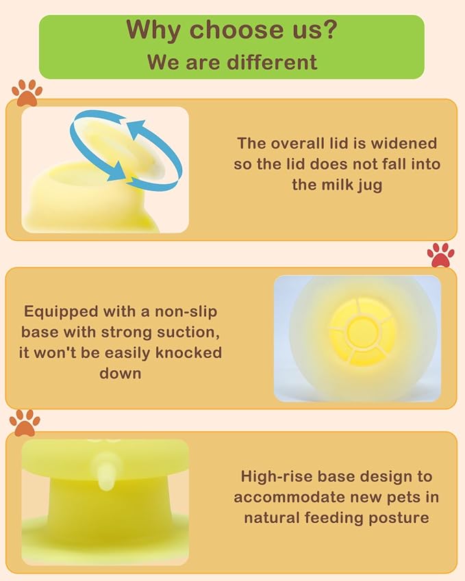 Puppy Bottles for Nursing Puppy Milk - 230ML Upgrade Puppy Feeder for Multiple Puppies, Kitten Bottle Feeding Kit,4 Nursing Nipples for Kittens,Puppies (Yellow)