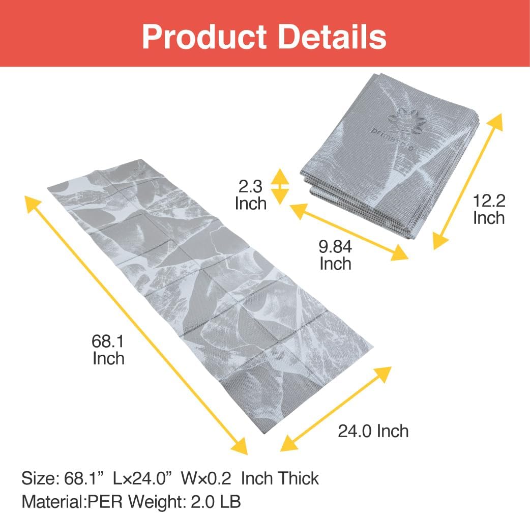 Folding Yoga Travel Pilates Mat Foldable Easy to Carry to Class Beach Park Tear resistant Travel Picnics 4mm Thick 9 Colors