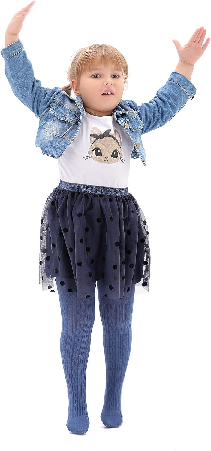 EPEIUS Baby Girl Tights Thick Cable Knit Leggings Stockings Cotton Pantyhose for Newborn Infant Toddler 3/4/5/6 Pack